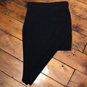 Black angled Mini skirt